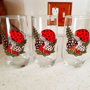 3 Large Merry Mushroom Tumblers